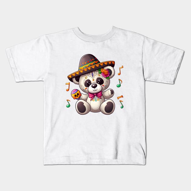 Cute Bear Day of the Dead Kawaii Kids T-Shirt by Teddy Club